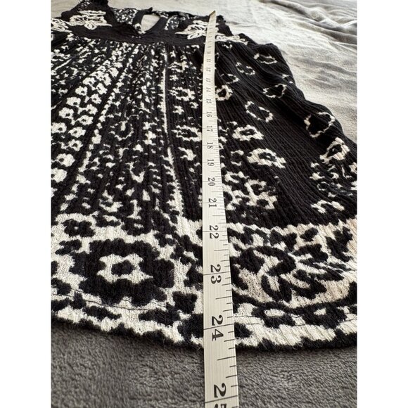 Lucky Brand Women's Floral Embroidered Sleeveless Blouse S Black White Bohemian - Picture 11 of 11